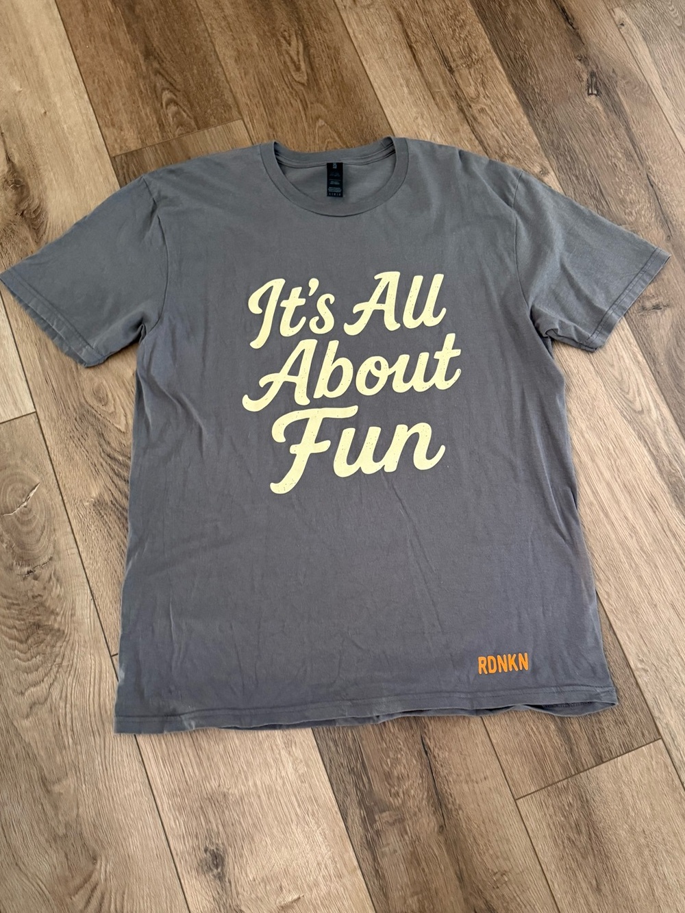 Gildan Brown Graphic Tee with Yellow Script